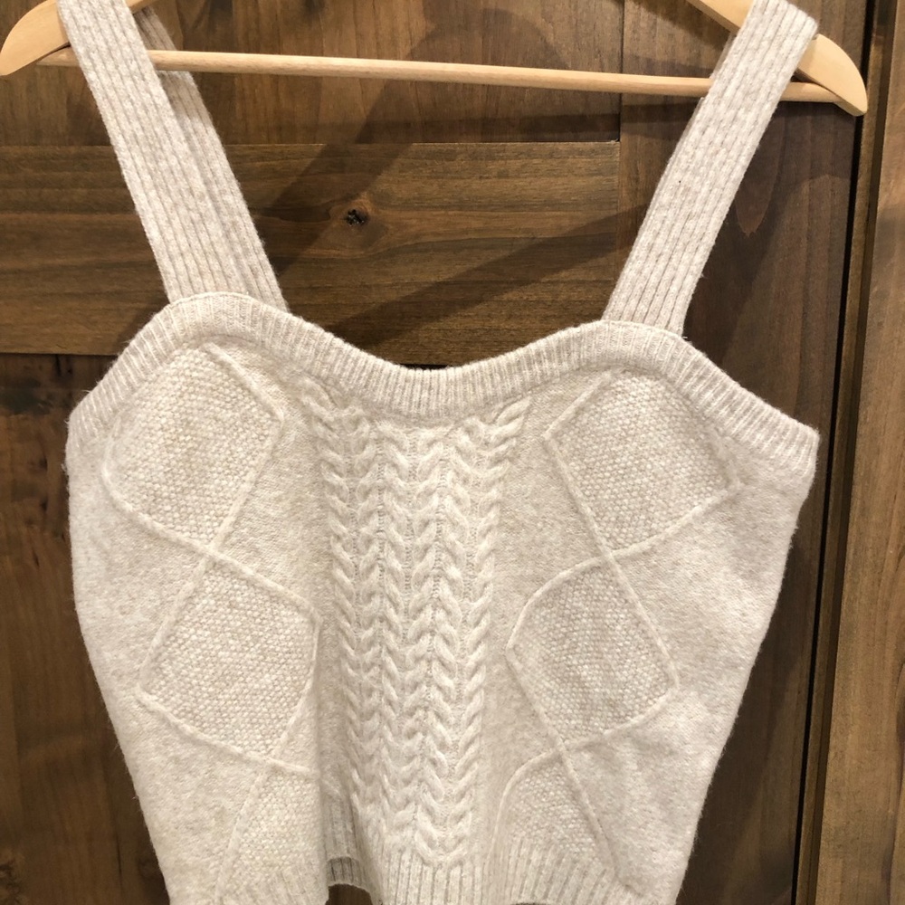 Cream Cable Knit Sweater Tank Top